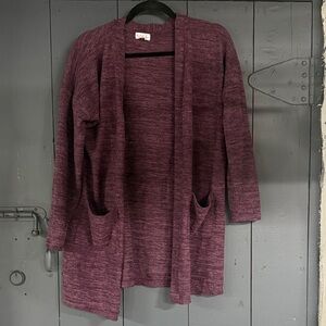 Olivia Sky Burgundy Open Cardigan